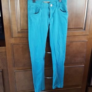 Teal skinny jeans